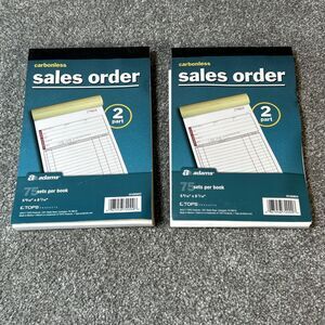 2pk Sales Order Book Carbonless 2 part 75p each 225 tot Adams DC5808UV